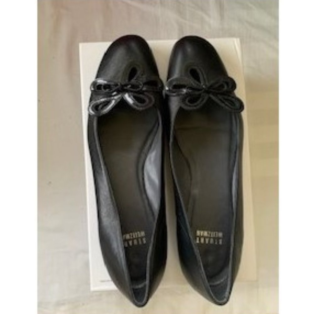 Stuart Weitzman. Black with bow.  Size 8 Narrow